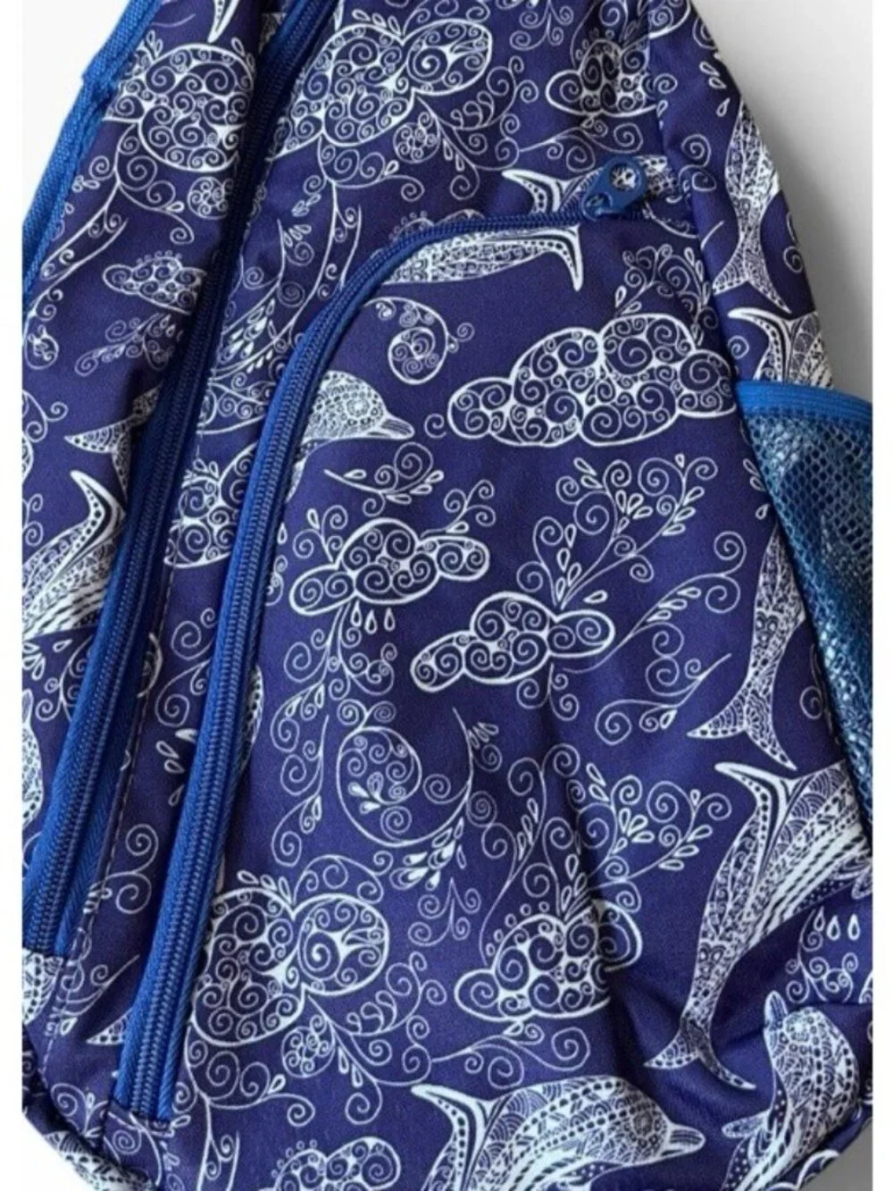 The Dottie Dot Dot Adjustable Sling Bag Purple Dolphin Ocean Crossbody Bag NWT